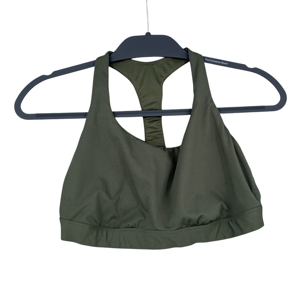 All in Motion Racerback Sports Bra Women Large Olive Green
